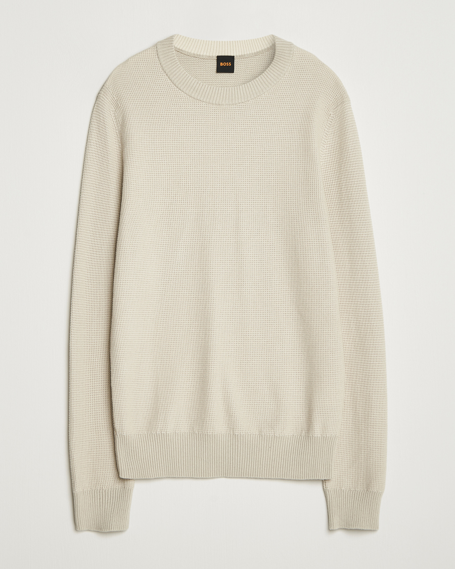 Herren | Pullover | BOSS ORANGE | Klapok Knitted Crew Neck Sweater Light Beige