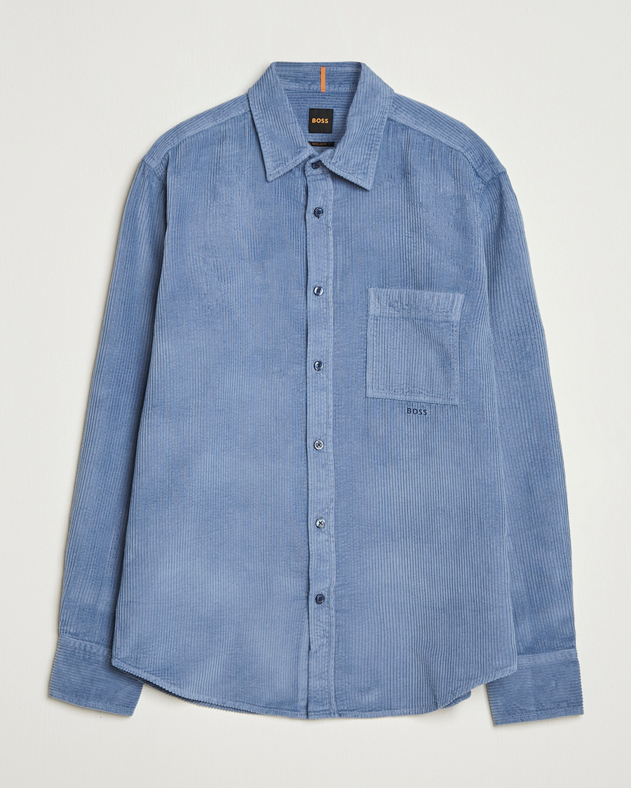 Herren | Hemden | BOSS ORANGE | Relegant Corduroy Shirt Open Blue