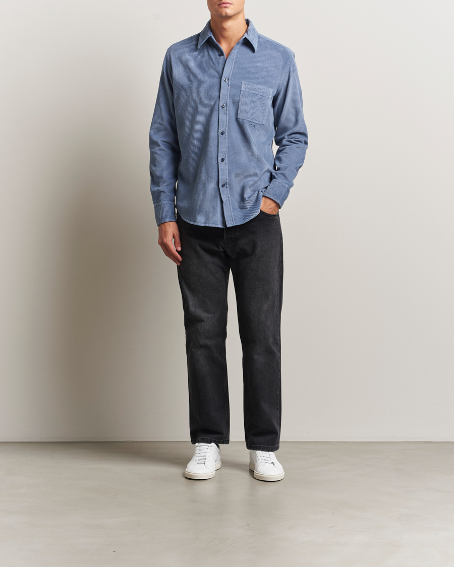 Herren | Hemden | BOSS ORANGE | Relegant Corduroy Shirt Open Blue
