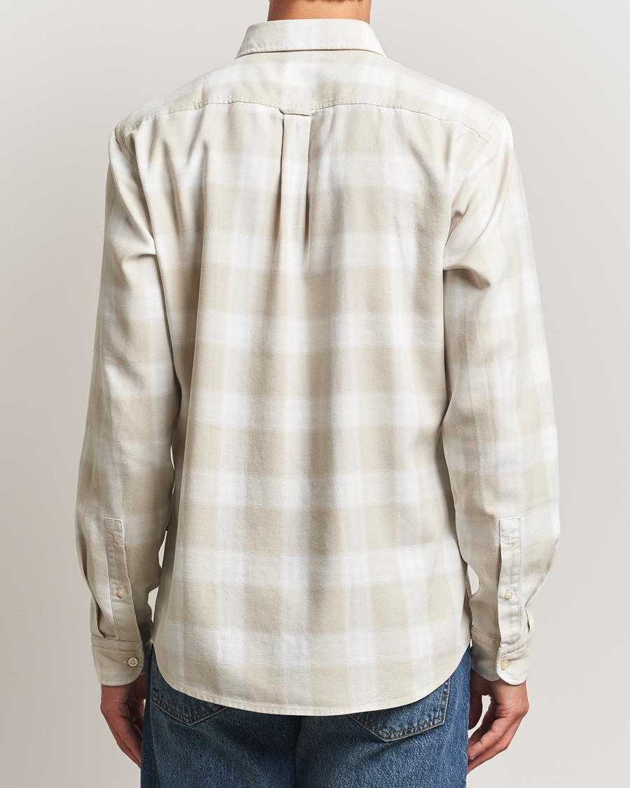 Herren | Hemden | BOSS ORANGE | Rickert Brushed Cotton Checked Shirt Light Beige