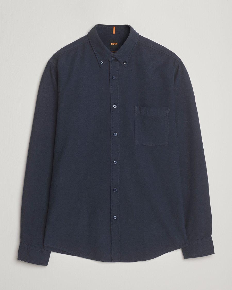 Herren | Hemden | BOSS ORANGE | Rickert Brushed Cotton Shirt Dark Blue