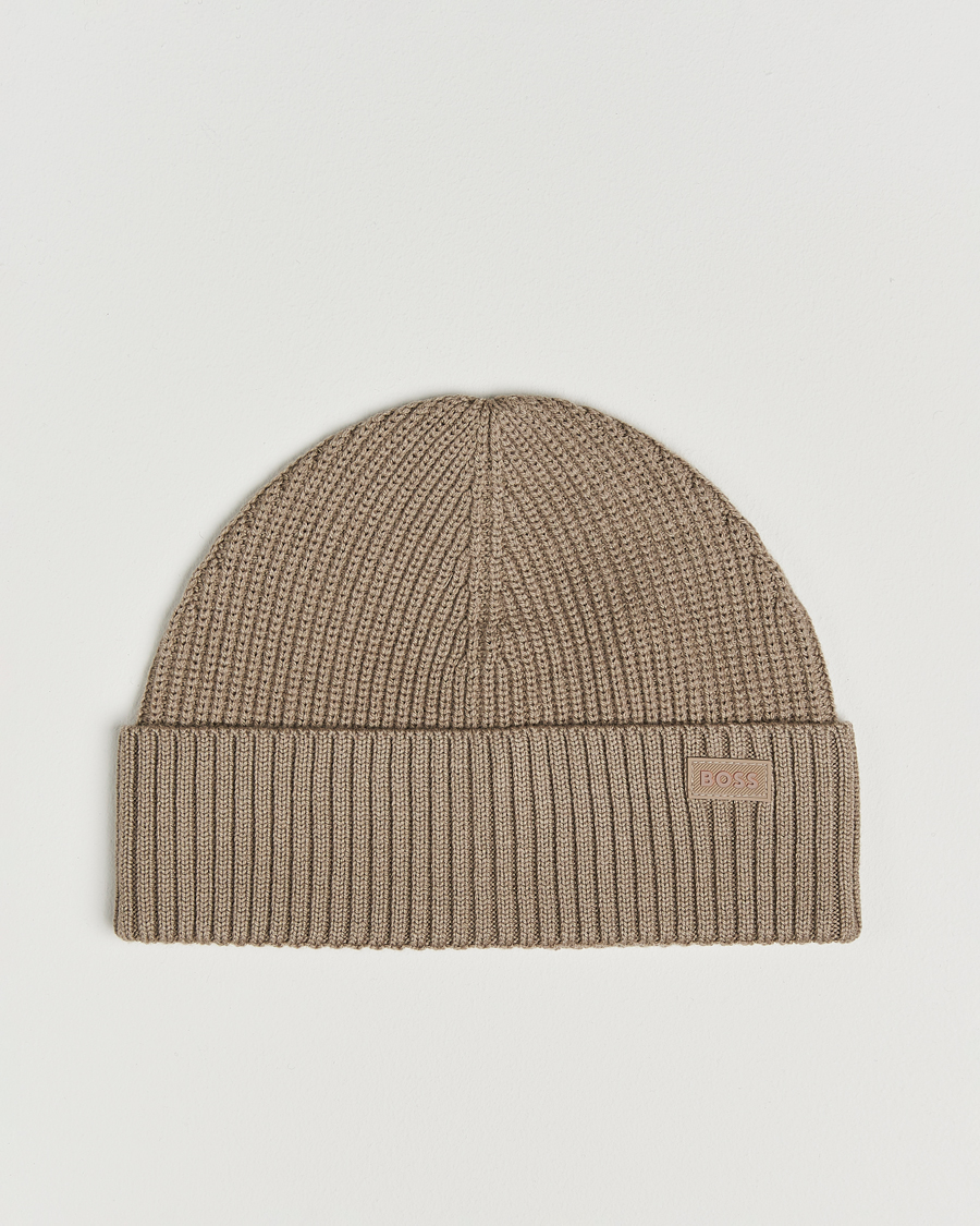 Herren | Mützen | BOSS ORANGE | Andern Wool Beanie Open Green