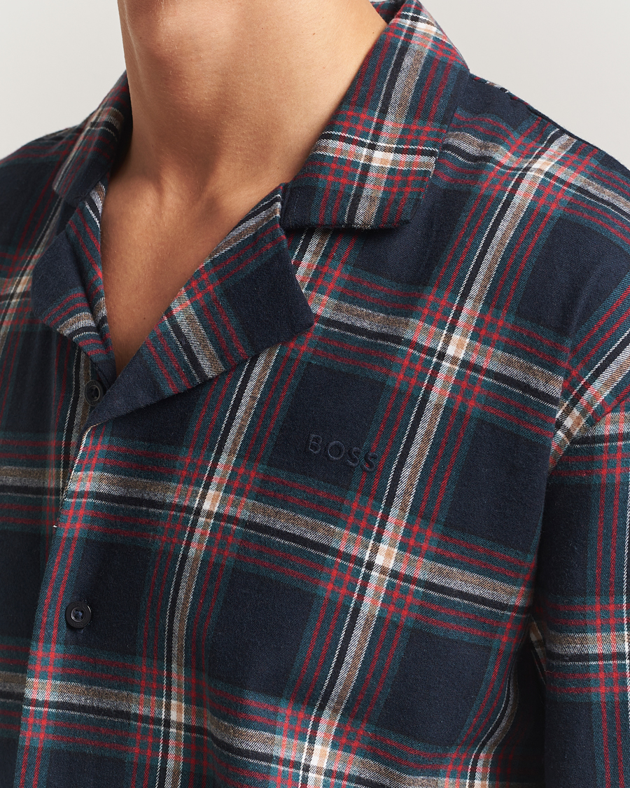 Herren | Schlafanzüge & Bademäntel | BOSS BLACK | Flannel Long Sleeve Pyjama Set Open Blue