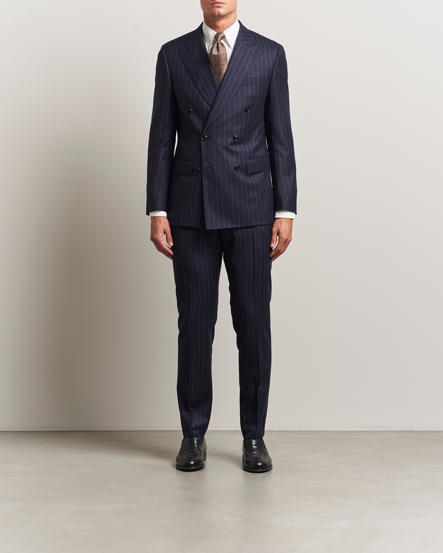 Herren | Anzüge | BOSS BLACK | Huge Wool Double Breasted Pinstriped Suit Dark Blue