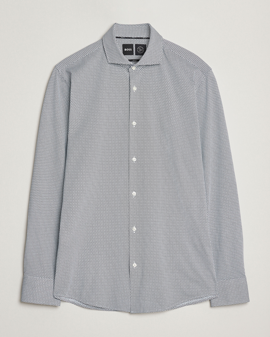 Herren | Hemden | BOSS BLACK | Hank 4-Way Printed Stretch Shirt Dark Blue