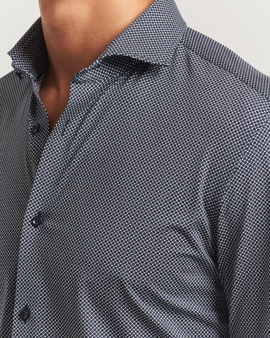 Herren | Hemden | BOSS BLACK | Hank 4-Way Printed Stretch Shirt Dark Blue