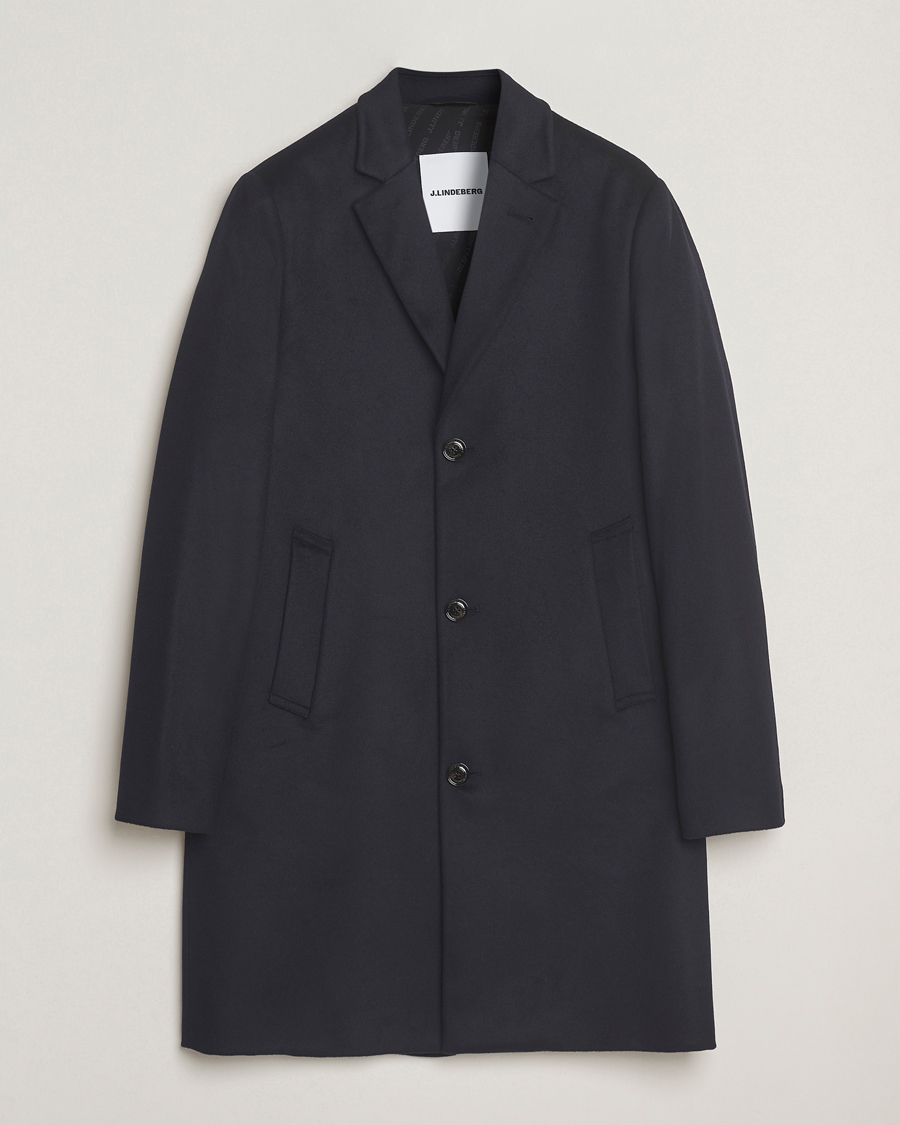 Herren | Jacken | J.Lindeberg | August Wool/Cashmere Melton Coat Navy