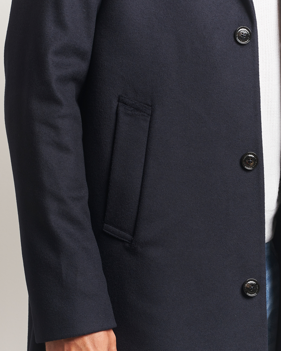 Herren | Jacken | J.Lindeberg | August Wool/Cashmere Melton Coat Navy