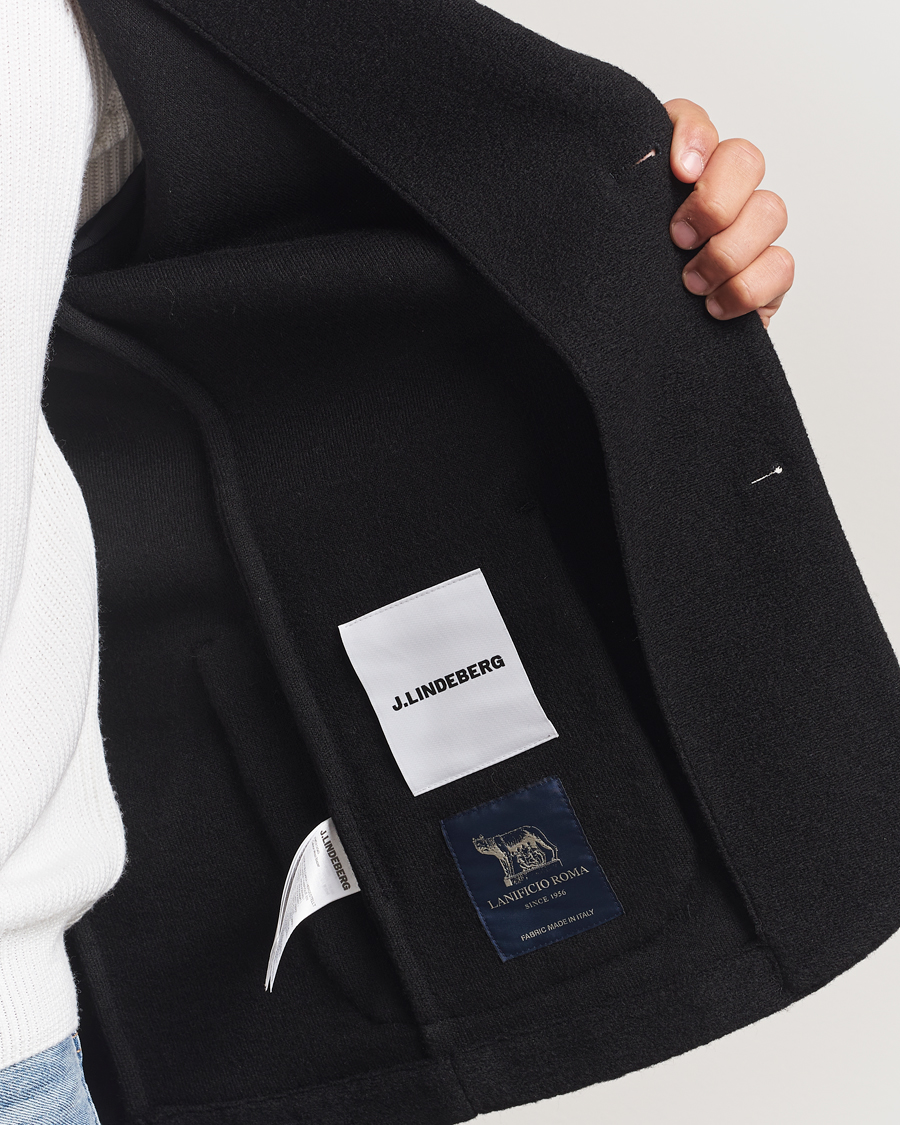 Herren | Sakkos | J.Lindeberg | Calvon Wool Knitted Blazer Black