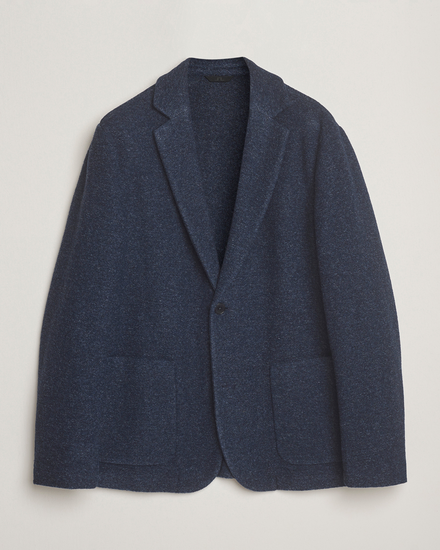 Herren | Sakkos | J.Lindeberg | Calvon Wool Knitted Blazer Vintage Indigo