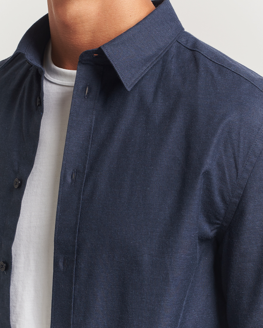 Herren | Hemden | J.Lindeberg | Slim Fit Light Flannel Shirt Navy