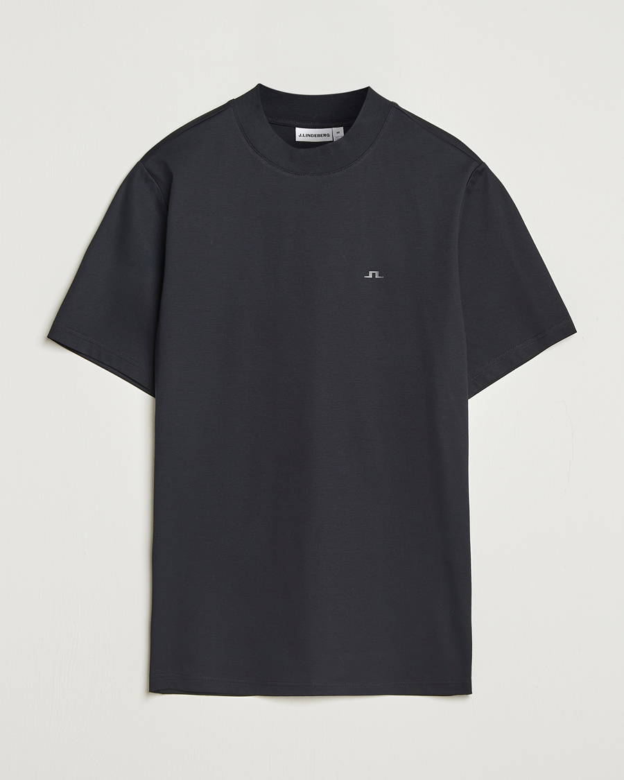 Herren | T-Shirts | J.Lindeberg | Ace Mock Neck T-Shirt Black