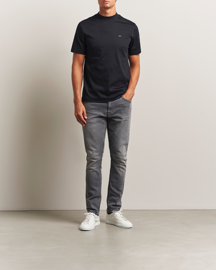 Herren | T-Shirts | J.Lindeberg | Ace Mock Neck T-Shirt Black