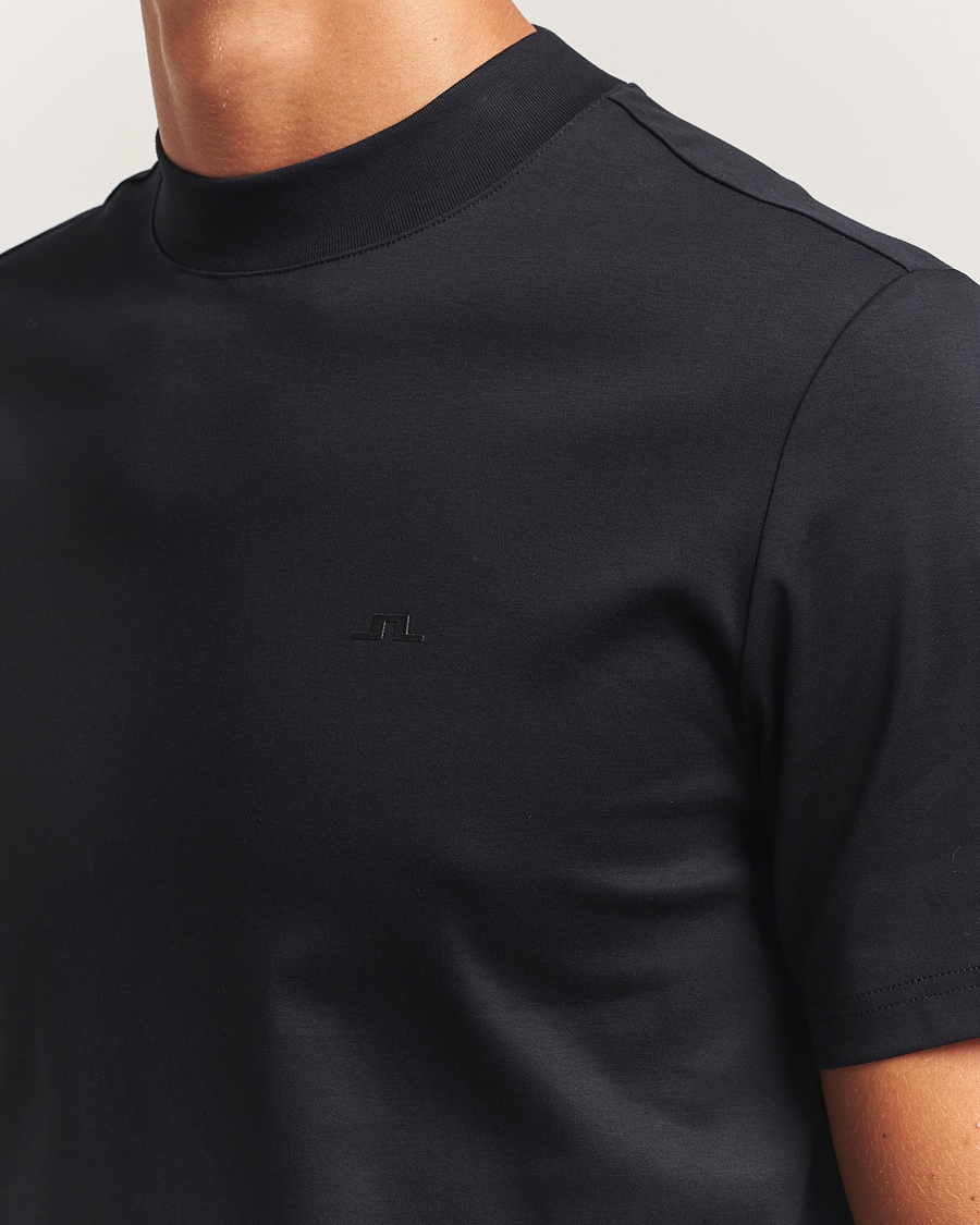 Herren | T-Shirts | J.Lindeberg | Ace Mock Neck T-Shirt Black