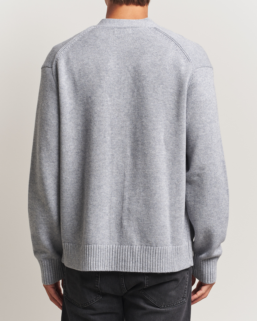 Herren | Pullover | J.Lindeberg | Eddy Wool/Cotton Knitted Cardigan Light Grey Melange