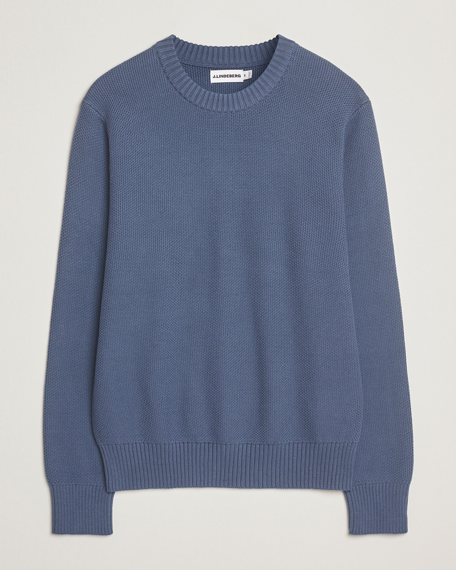 Herren | Pullover | J.Lindeberg | Oliver Structured Sweater Vintage Indigo