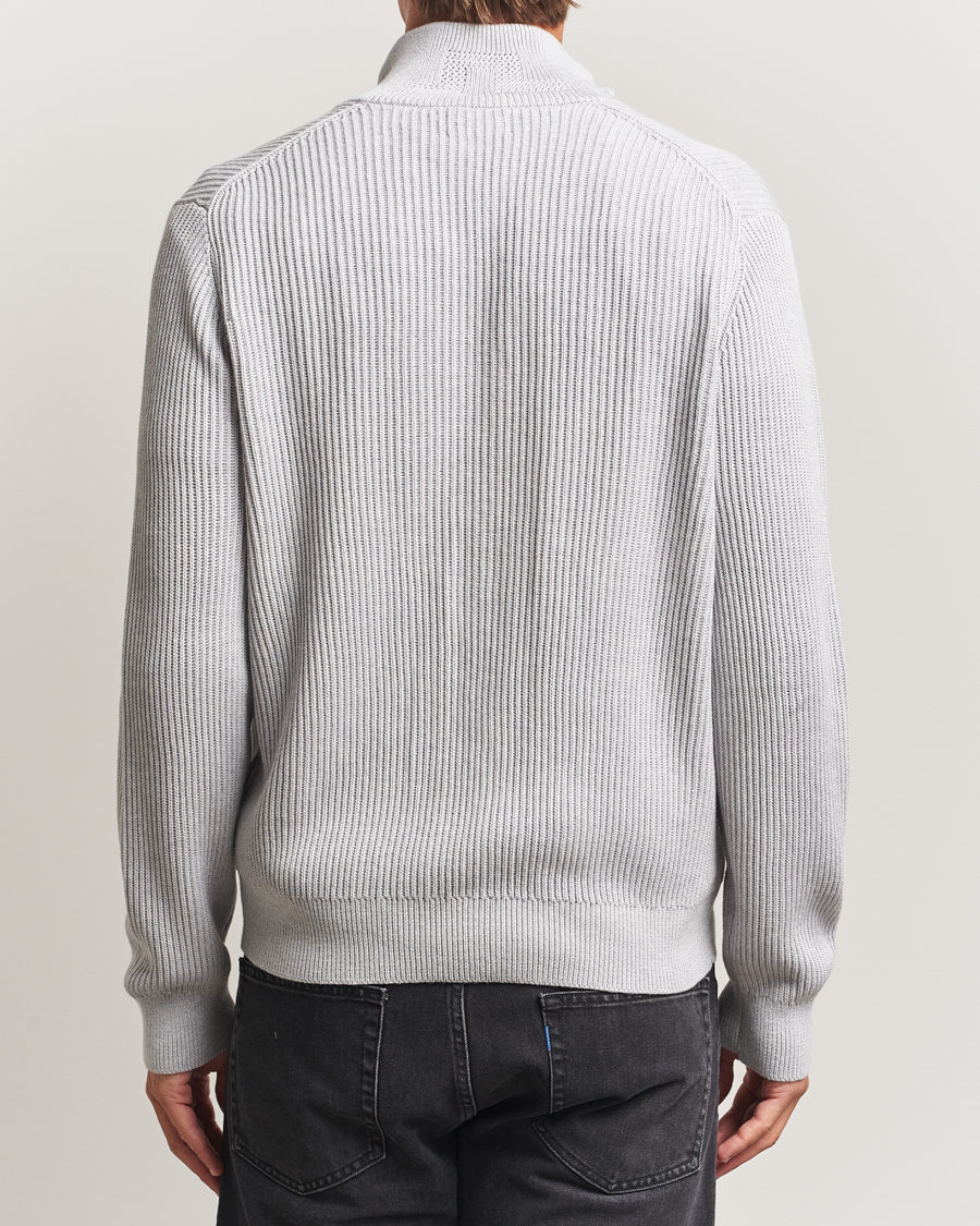 Herren | Pullover | J.Lindeberg | Alexis Cotton Full Zip Light Grey Melange