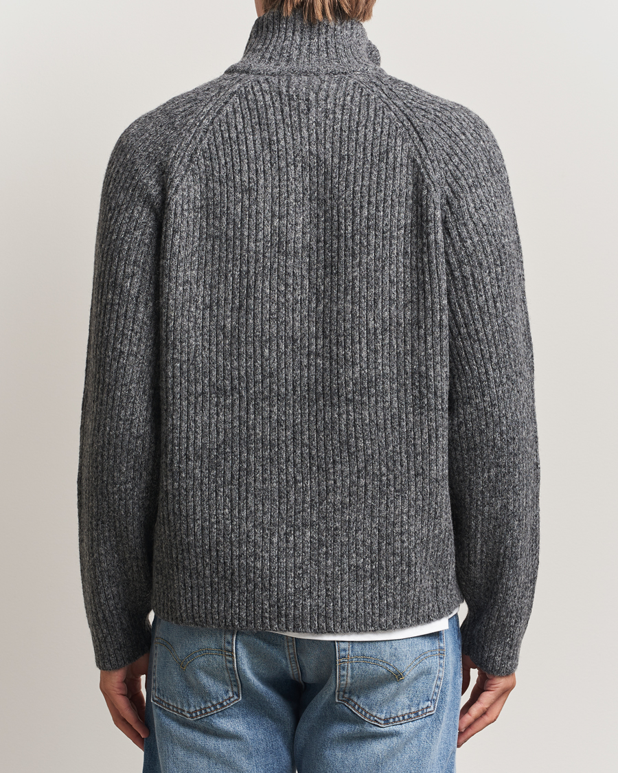 Herren | Pullover | J.Lindeberg | Victor Wool Half Zip Dark Grey Melange