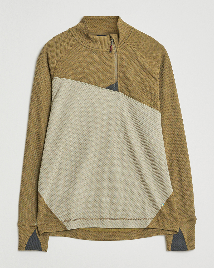 Herren | Pullover | Klättermusen | Huge Half Zip Sweater Silver Green Olive