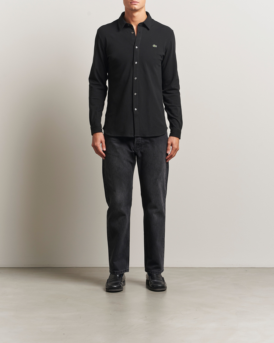 Herren | Hemden | Lacoste | Slim Fit Cotton Piqué Shirt Black