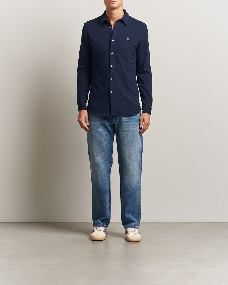 Herren | Hemden | Lacoste | Slim Fit Cotton Piqué Shirt Navy