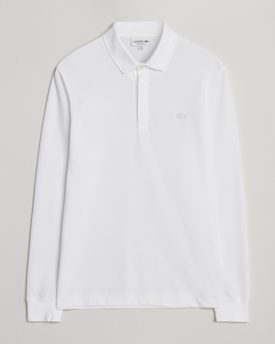 Herren | Poloshirts | Lacoste | Paris Long Sleeve Polo Piké White
