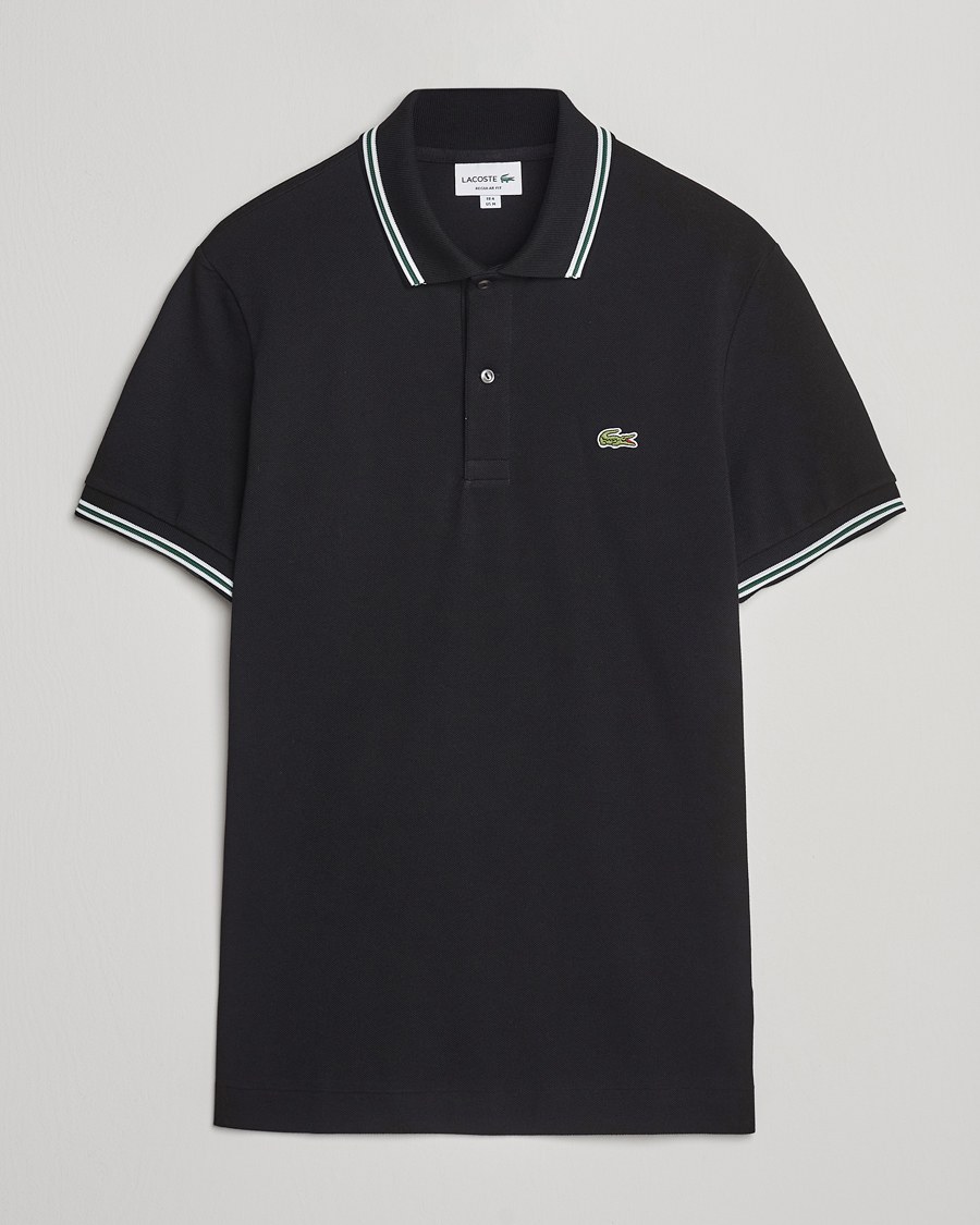 Herren | Poloshirts | Lacoste | Original Stripe Collar Polo Piké Black