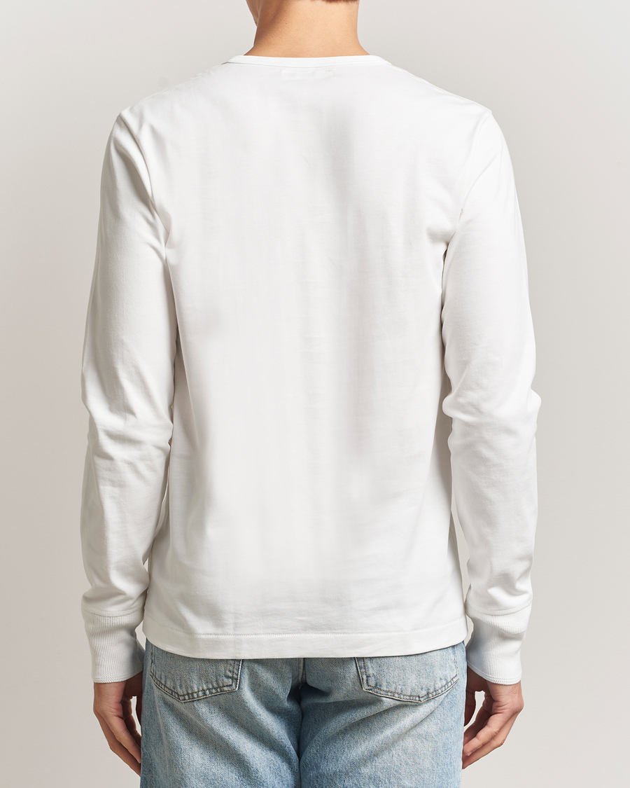 Herren | T-Shirts | Merz b. Schwanen | Classic Fit Sturdy Organic Cotton Henley White