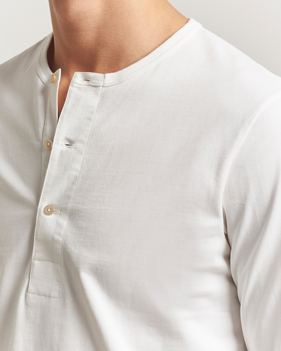 Herren | Pullover | Merz b. Schwanen | Classic Fit Sturdy Organic Cotton Henley White