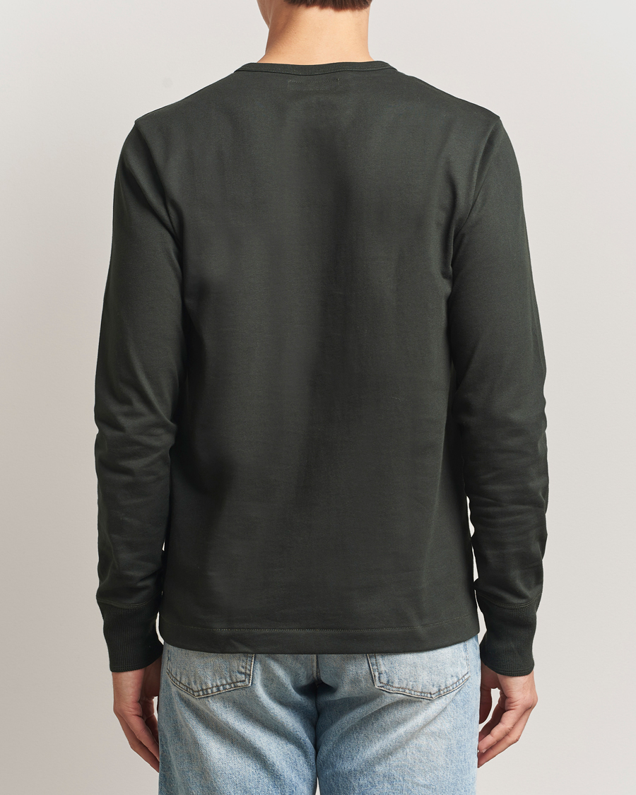 Herren | Pullover | Merz b. Schwanen | Classic Fit Sturdy Organic Cotton Henley Forest Green