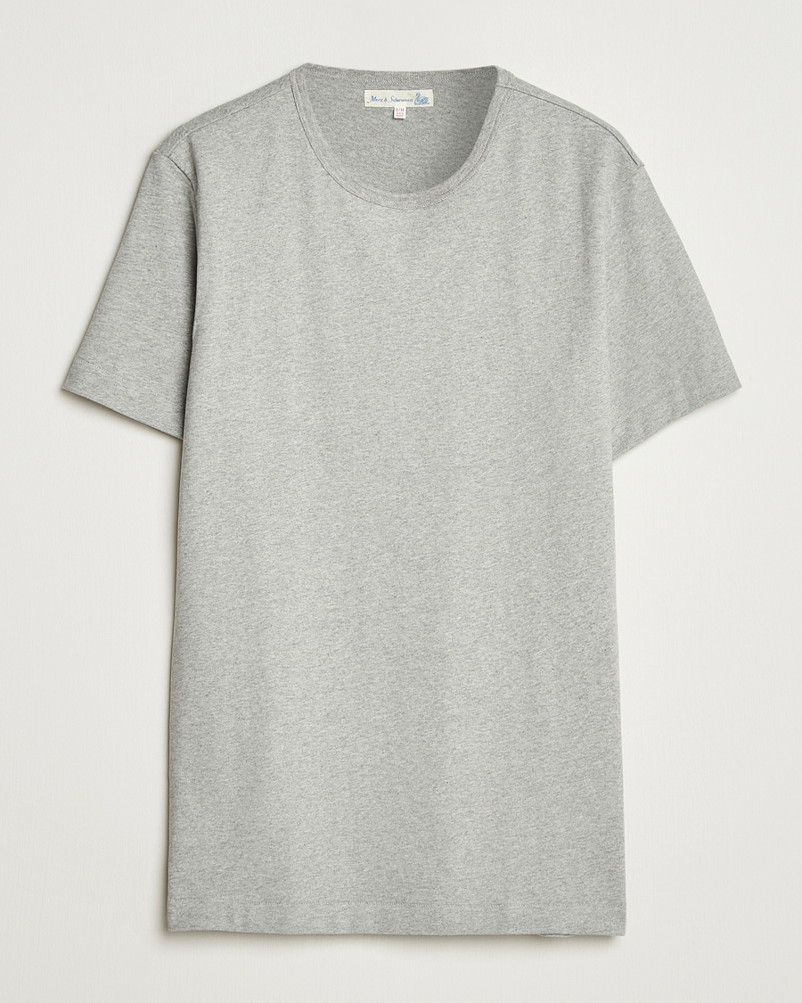 Herren | T-Shirts | Merz b. Schwanen | Classic Fit Sturdy T-Shirt Grey Melange