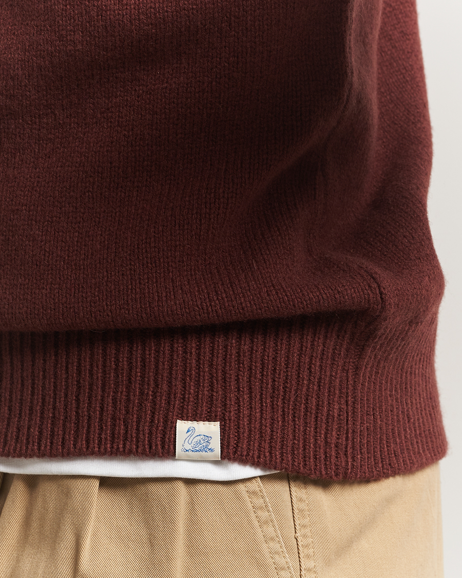 Herren | Pullover | Merz b. Schwanen | Merino/Cashmere Knitted Sweater Dark Brown