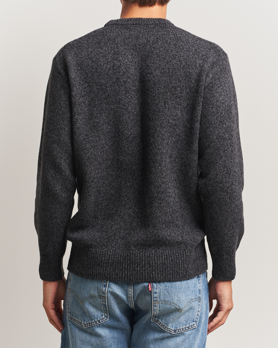 Herren | Pullover | Merz b. Schwanen | Merino/Cashmere Knitted Sweater Dark Grey Melange