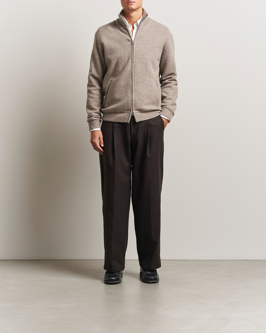 Herren | Hosen | NN07 | Kay Wool Pleated Pinstriped Trousers Brown