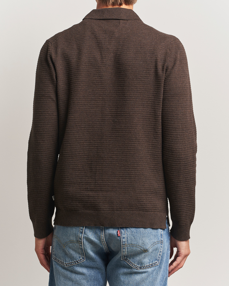 Herren | Pullover | NN07 | Paul Cotton Knitted Polo Demitasse Brown