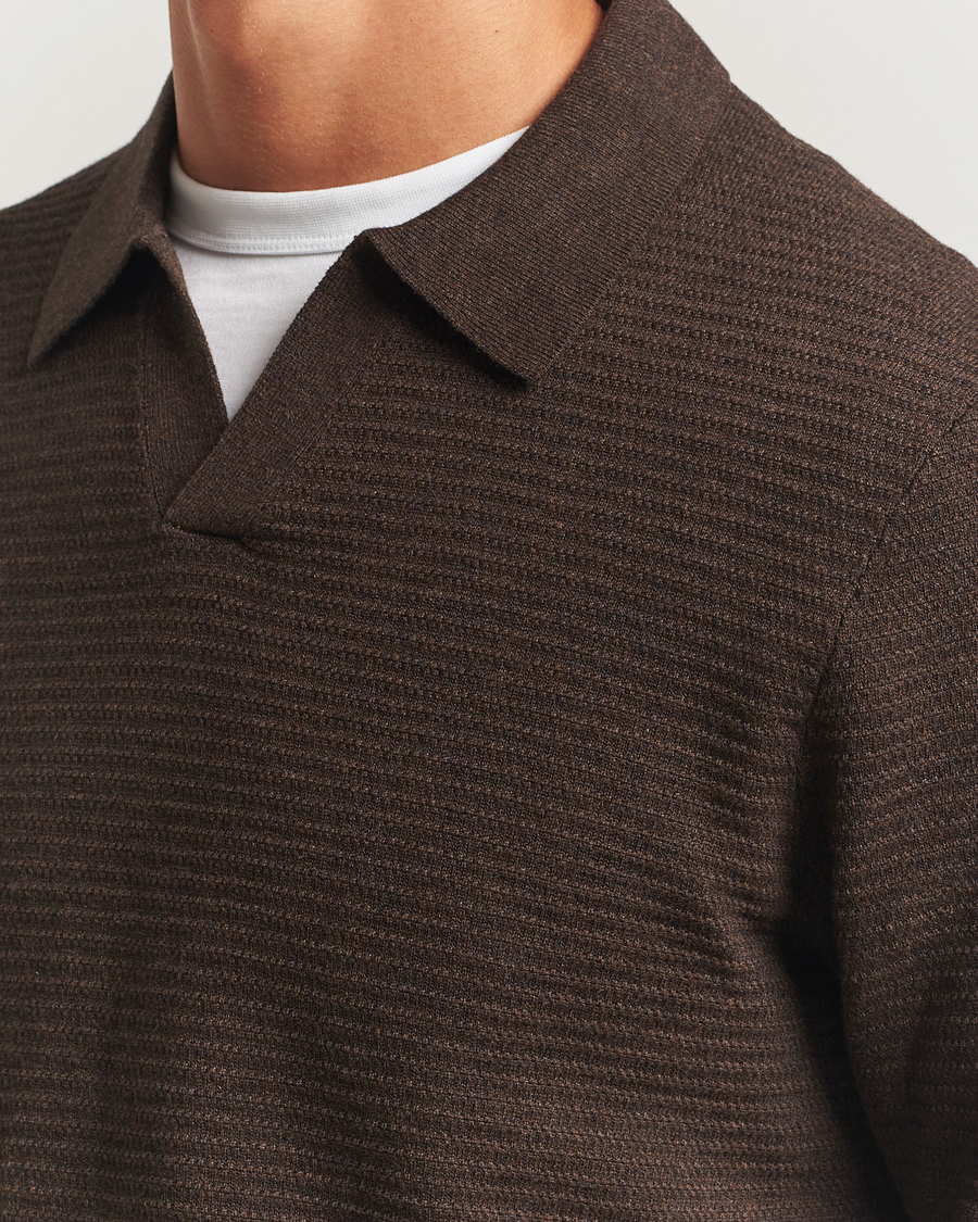 Herren | Pullover | NN07 | Paul Cotton Knitted Polo Demitasse Brown