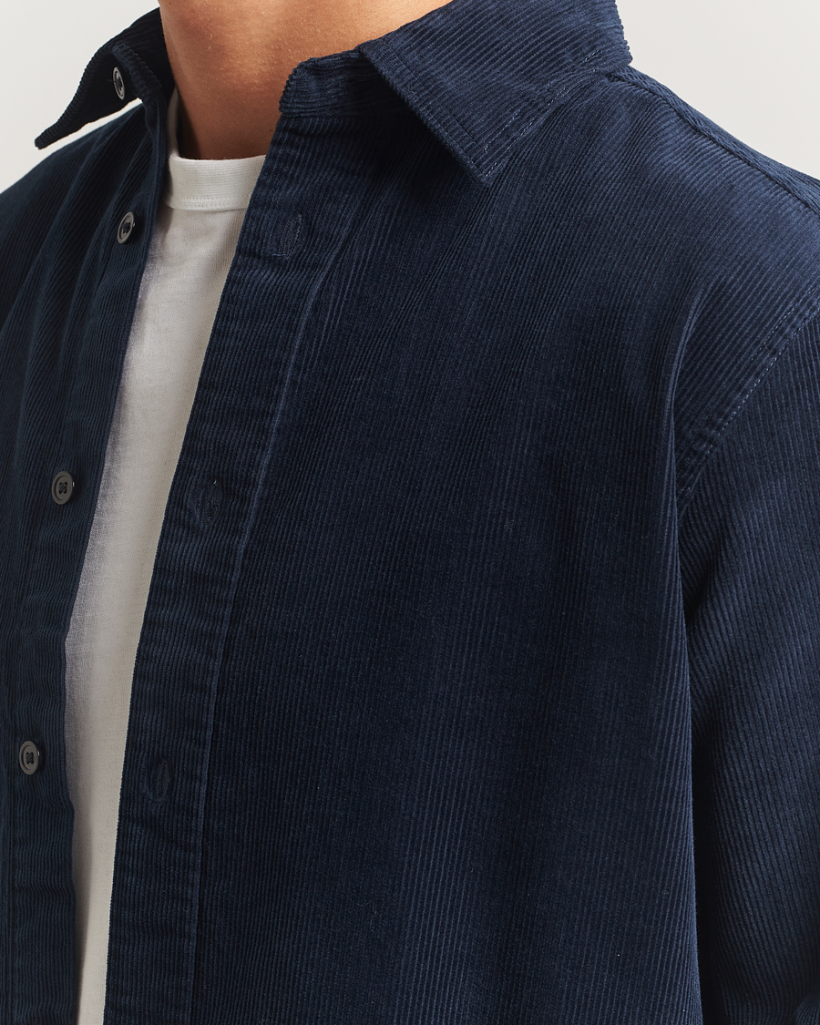 Herren | Hemden | NN07 | Colby Corduroy Overshirt Navy Blue