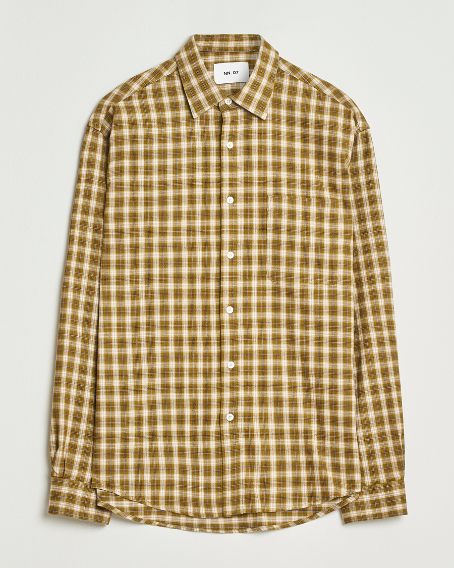 Herren | Hemden | NN07 | Deon Flannel Checked Shirt Green