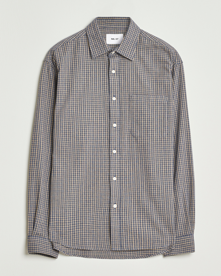 Herren | Hemden | NN07 | Deon Flannel Checked Shirt Indigo