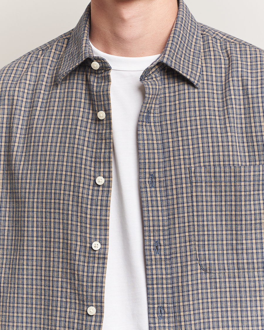 Herren | Hemden | NN07 | Deon Flannel Checked Shirt Indigo