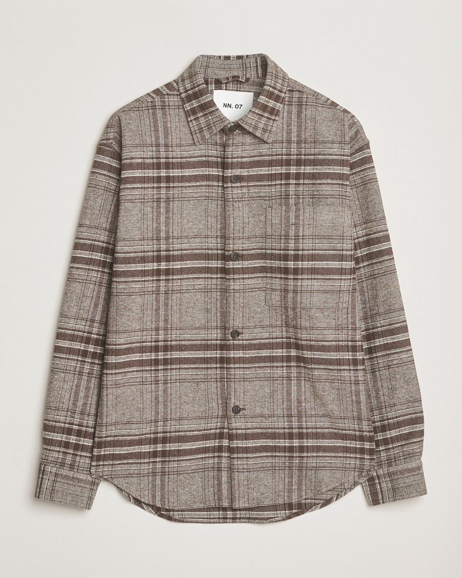 Herren | Hemden | NN07 | Adwin Checked Overshirt Brown