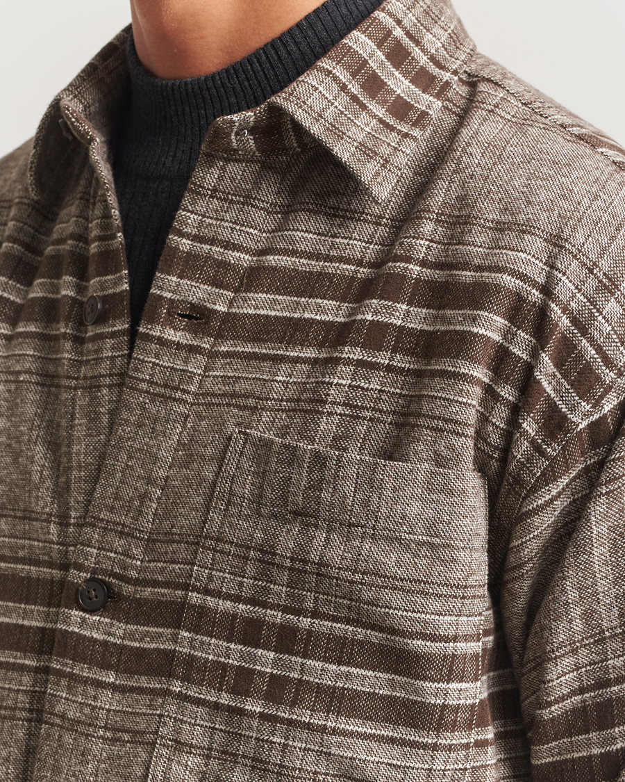 Herren | Hemden | NN07 | Adwin Checked Overshirt Brown