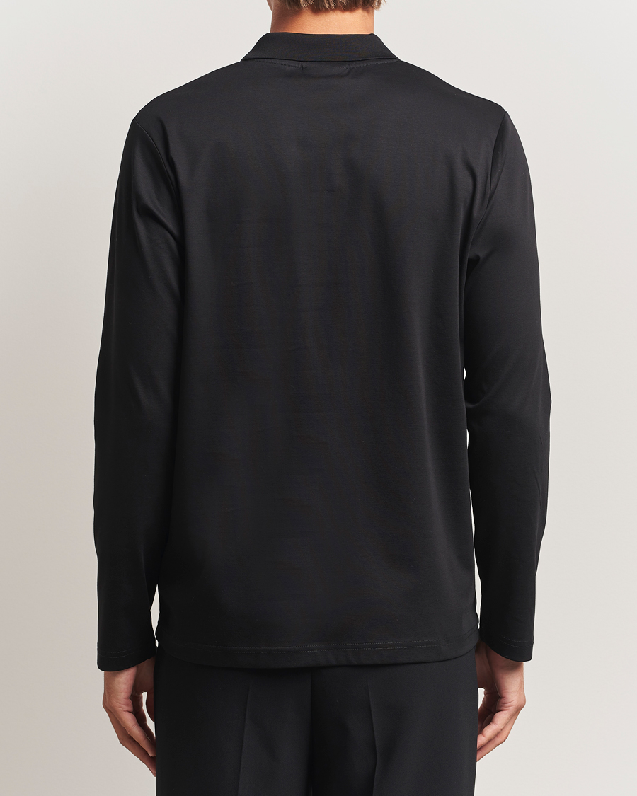 Herren | Poloshirts | NN07 | Paul Mercerized Long Sleeve Polo Black