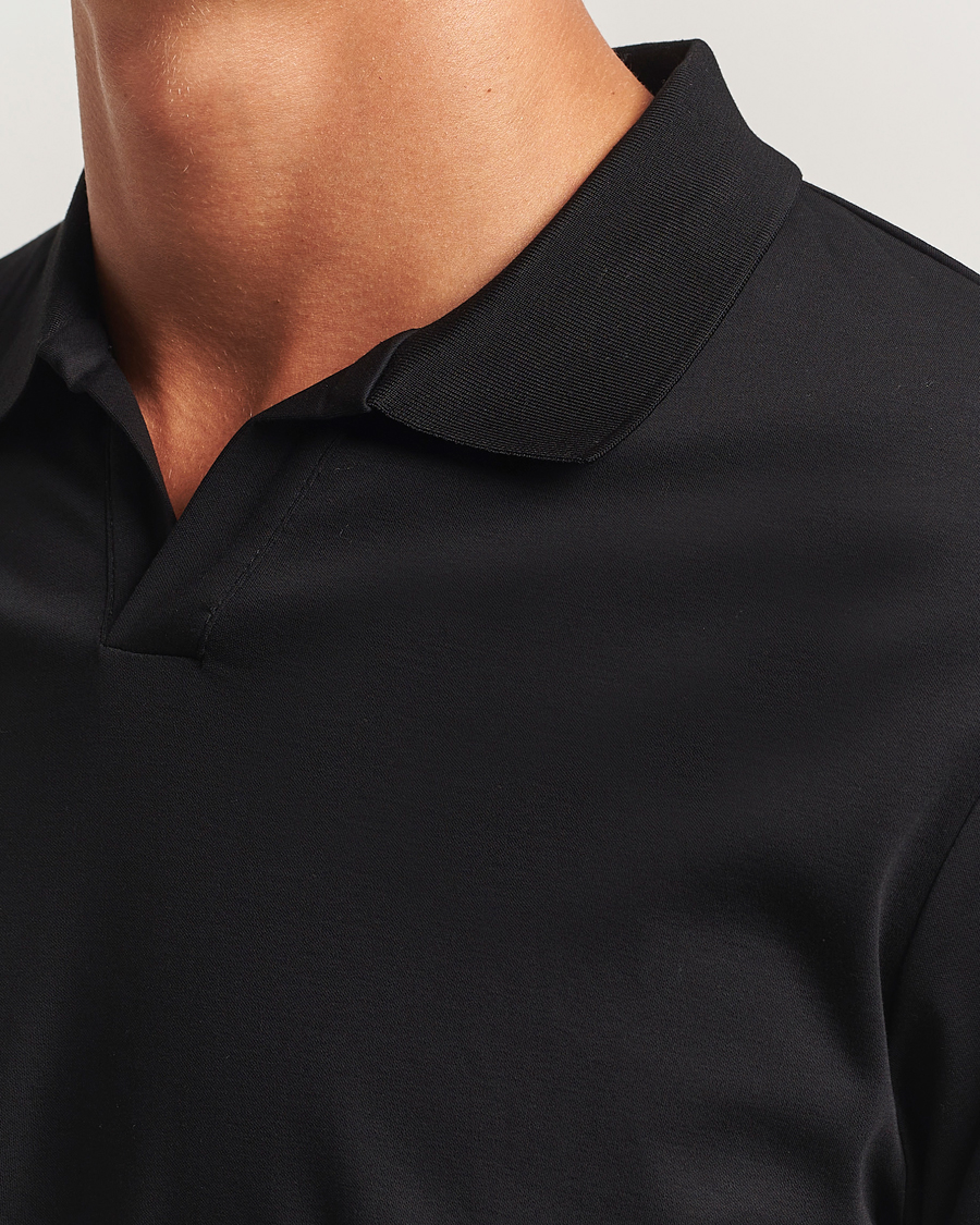 Herren | Poloshirts | NN07 | Paul Mercerized Long Sleeve Polo Black