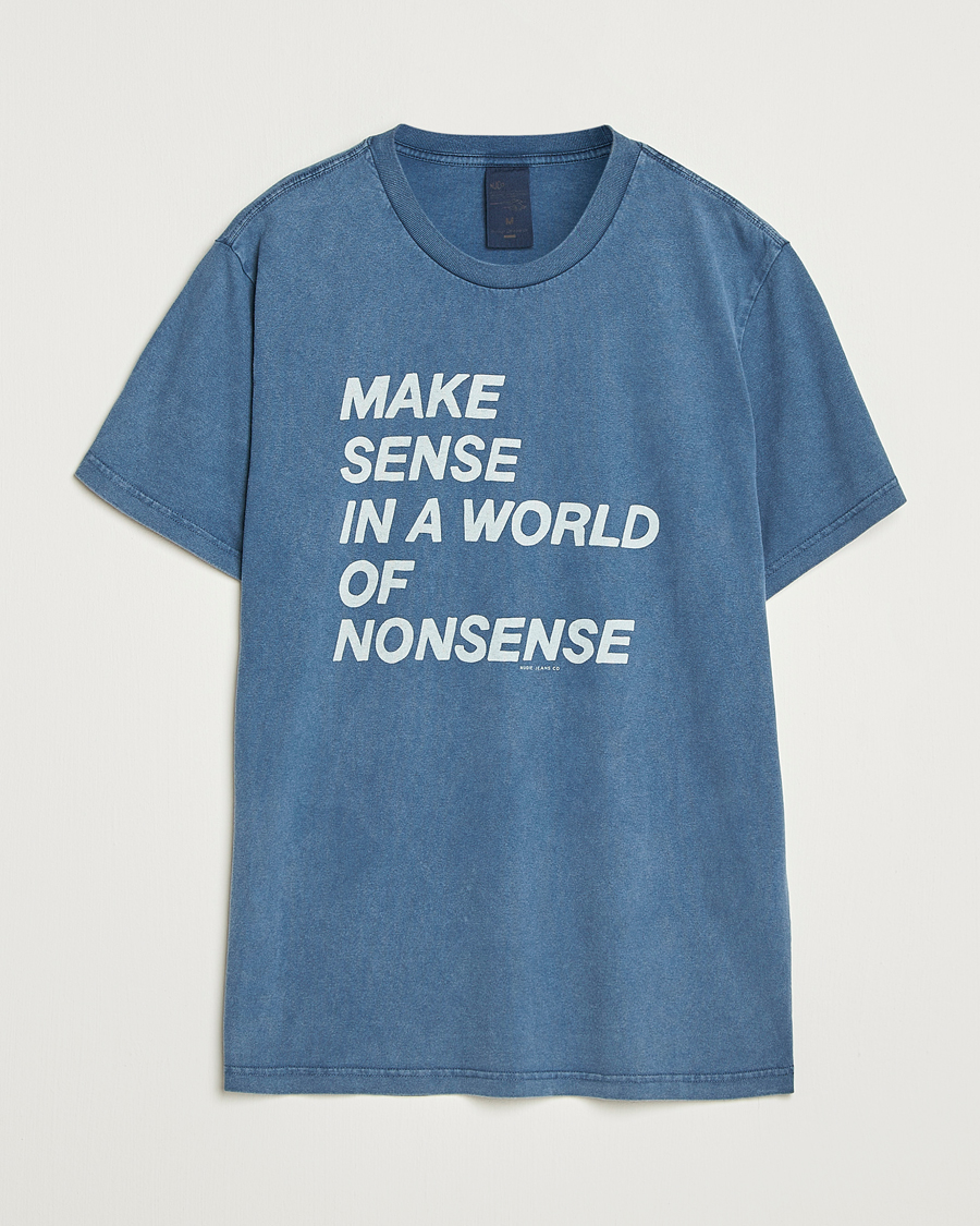 Herren | T-Shirts | Nudie Jeans | Roy Make Sense T-Shirt Blue