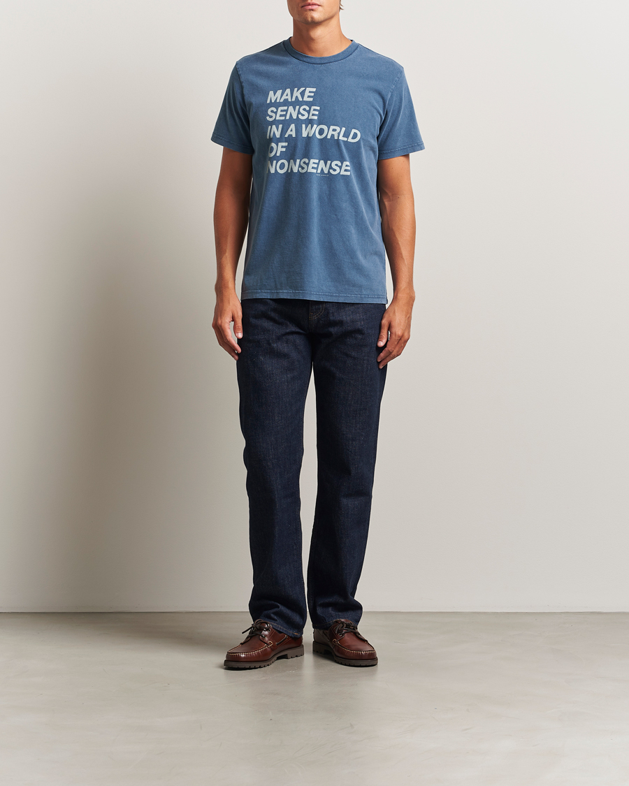 Herren | T-Shirts | Nudie Jeans | Roy Make Sense T-Shirt Blue