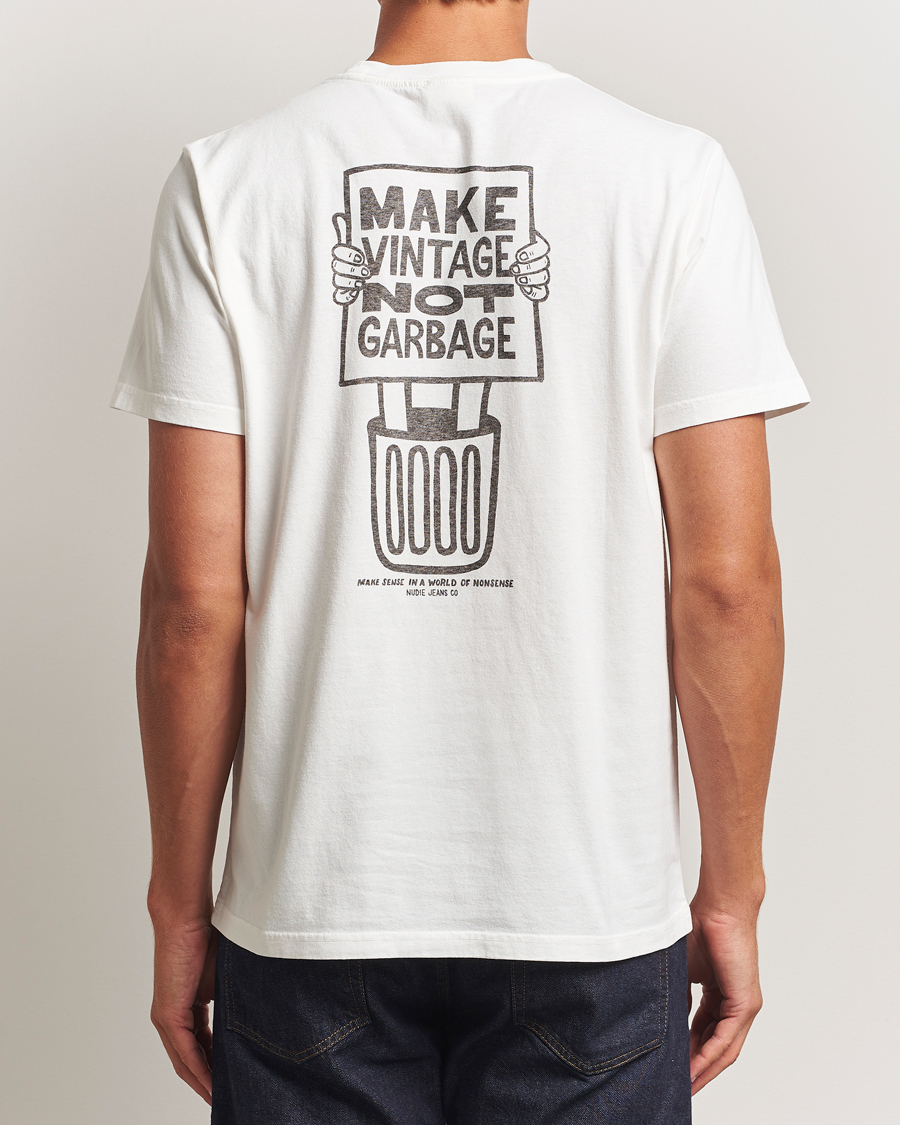 Herren | T-Shirts | Nudie Jeans | Roy Garbage T-Shirt Chalk White