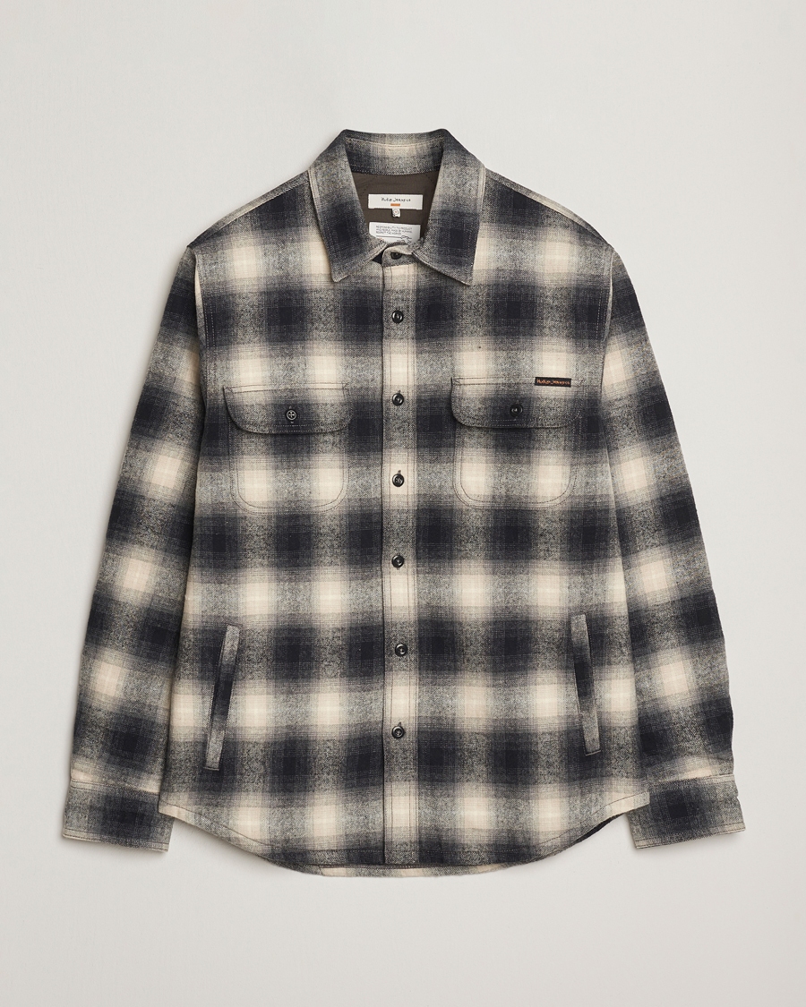Herren | Hemden | Nudie Jeans | Glenn Padded Checked Overshirt Black