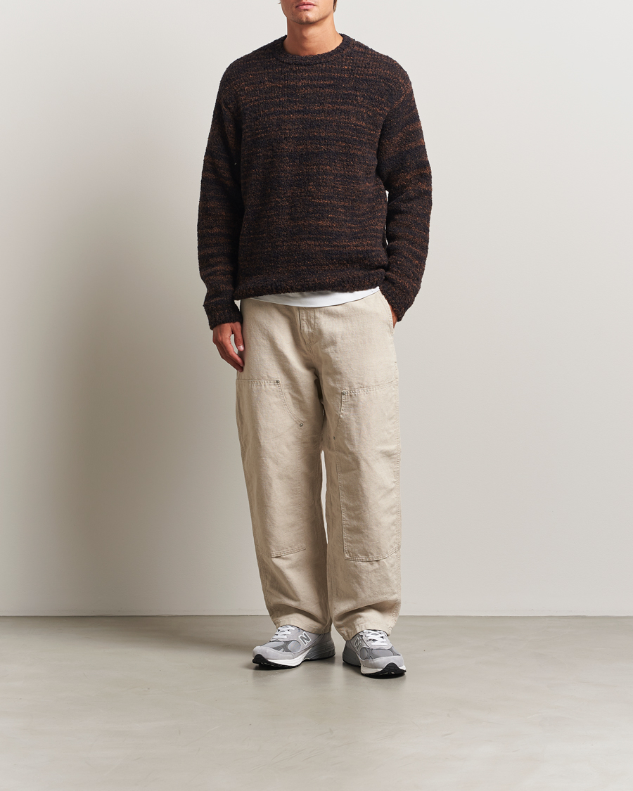 Herren | Pullover | Nudie Jeans | Gurra Bouclé Knitted Sweater Black/Brown