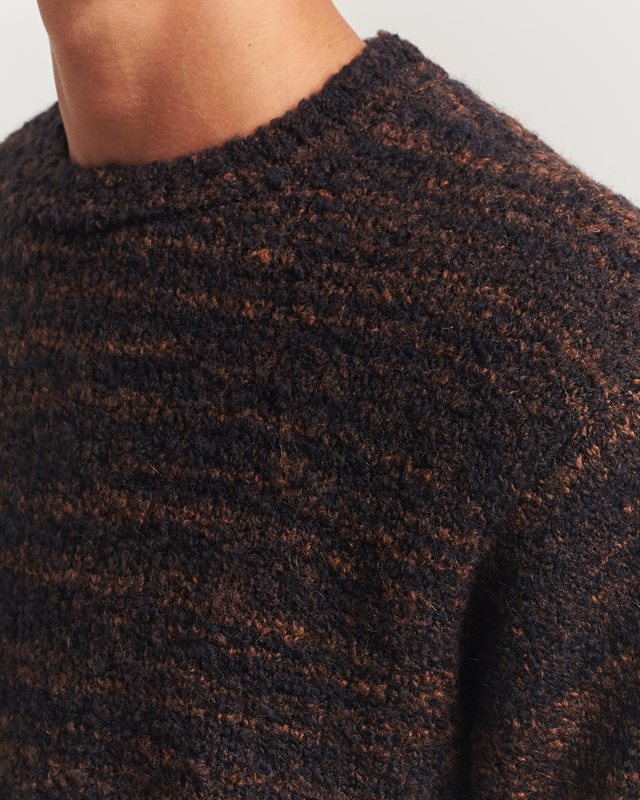 Herren | Pullover | Nudie Jeans | Gurra Bouclé Knitted Sweater Black/Brown
